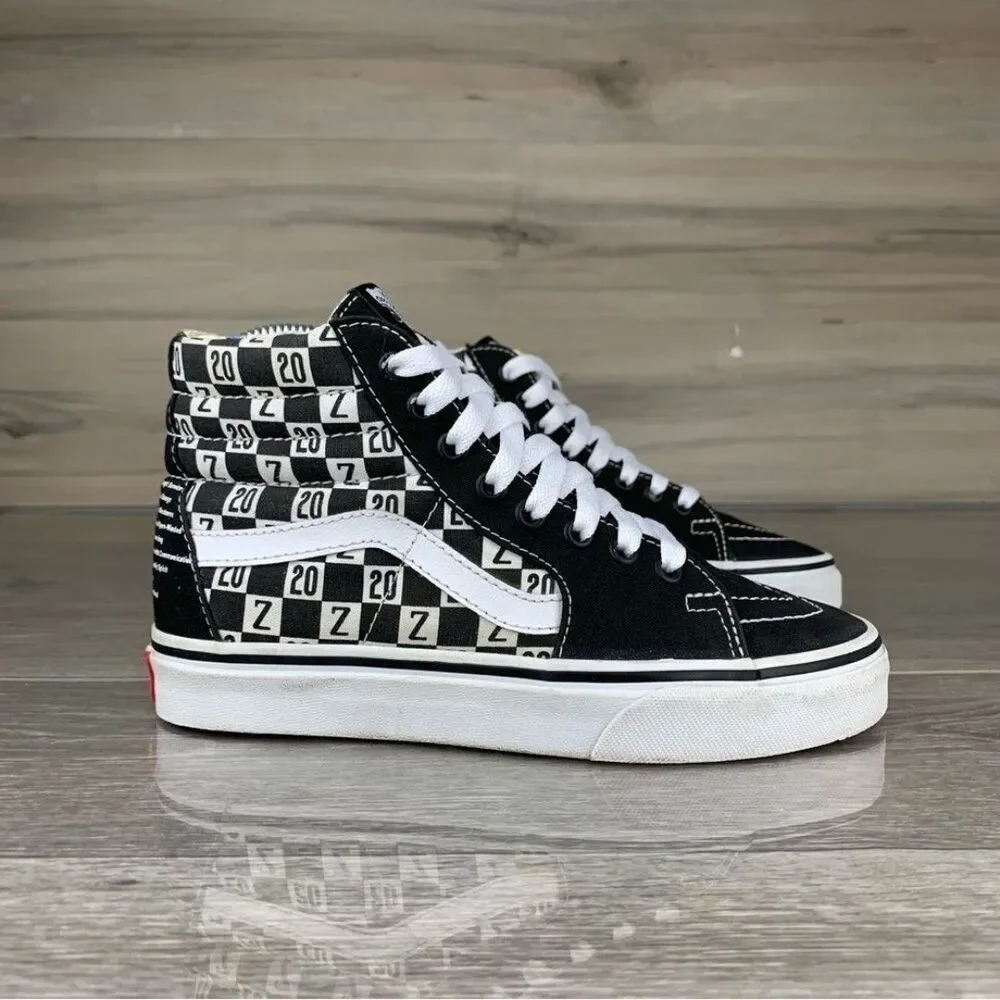 Black/White Z 20 Vans Oldskool Hi top canvas skate shoes size 4 boys